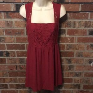 Kimchi Blue Burgundy Lace Topped Dress